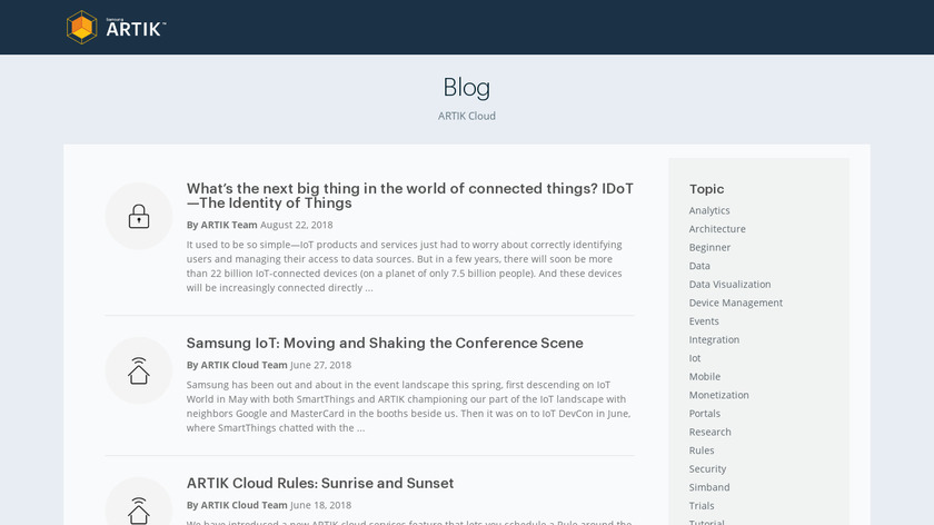 ARTIK Cloud Landing Page