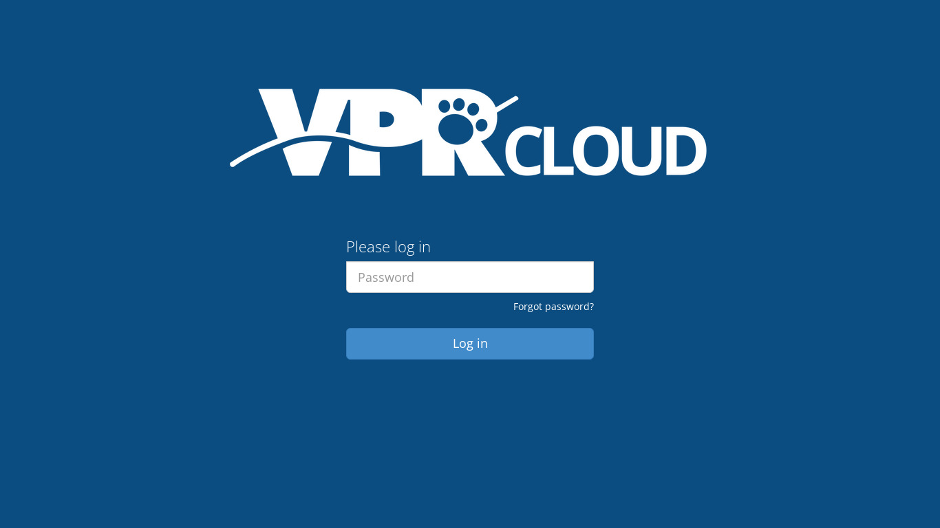 VPR Cloud Landing page