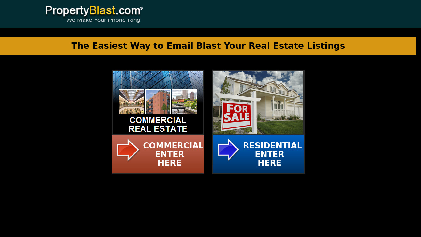 PropertyBlast Landing page
