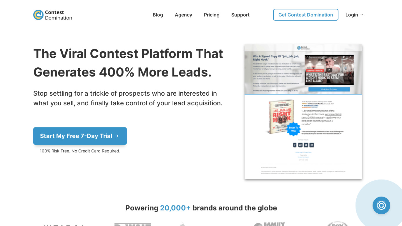 Contest Domination Landing page