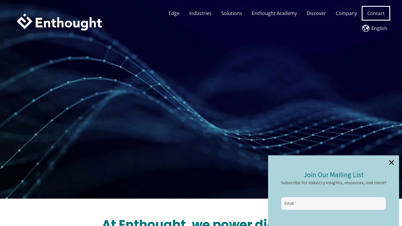 Enthought Landing page