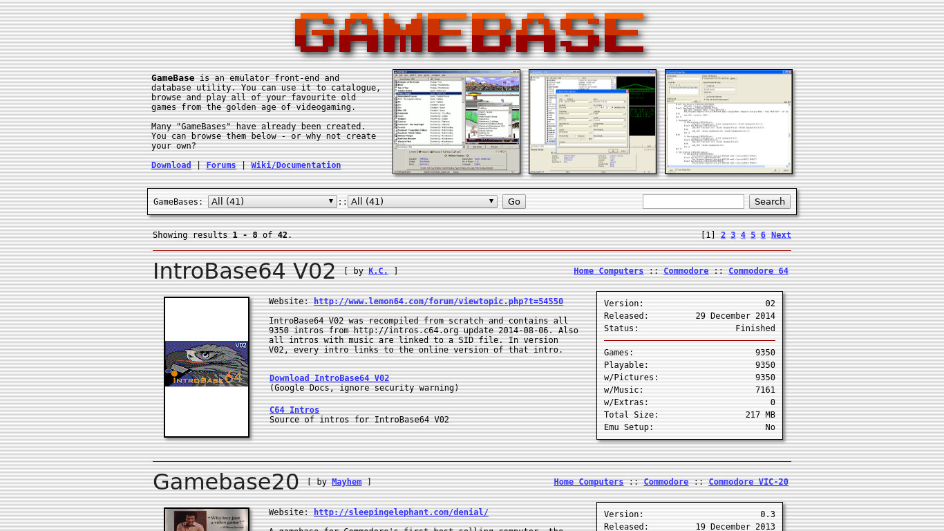 GameBase Landing page