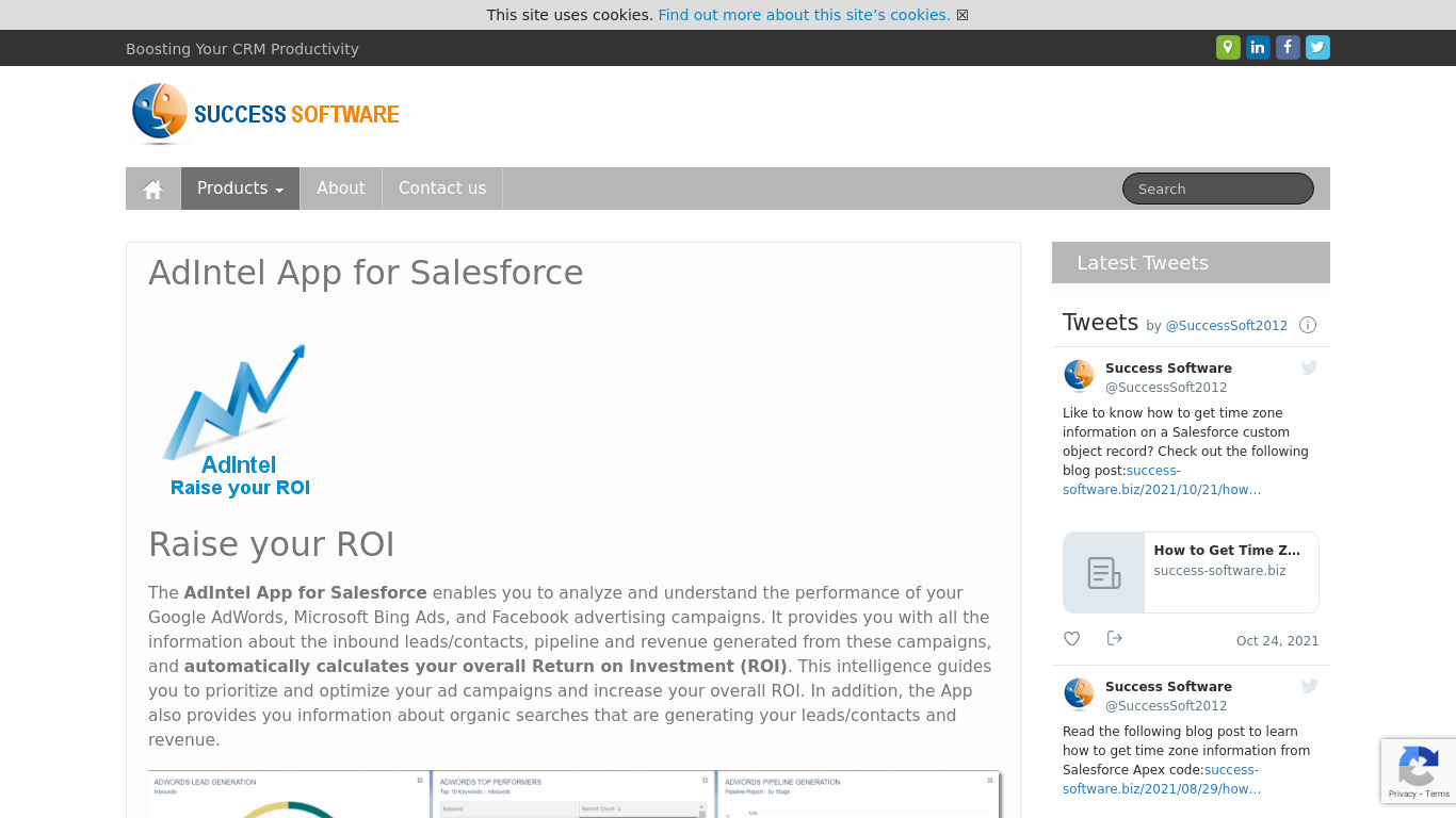AdIntel for Salesforce Landing page