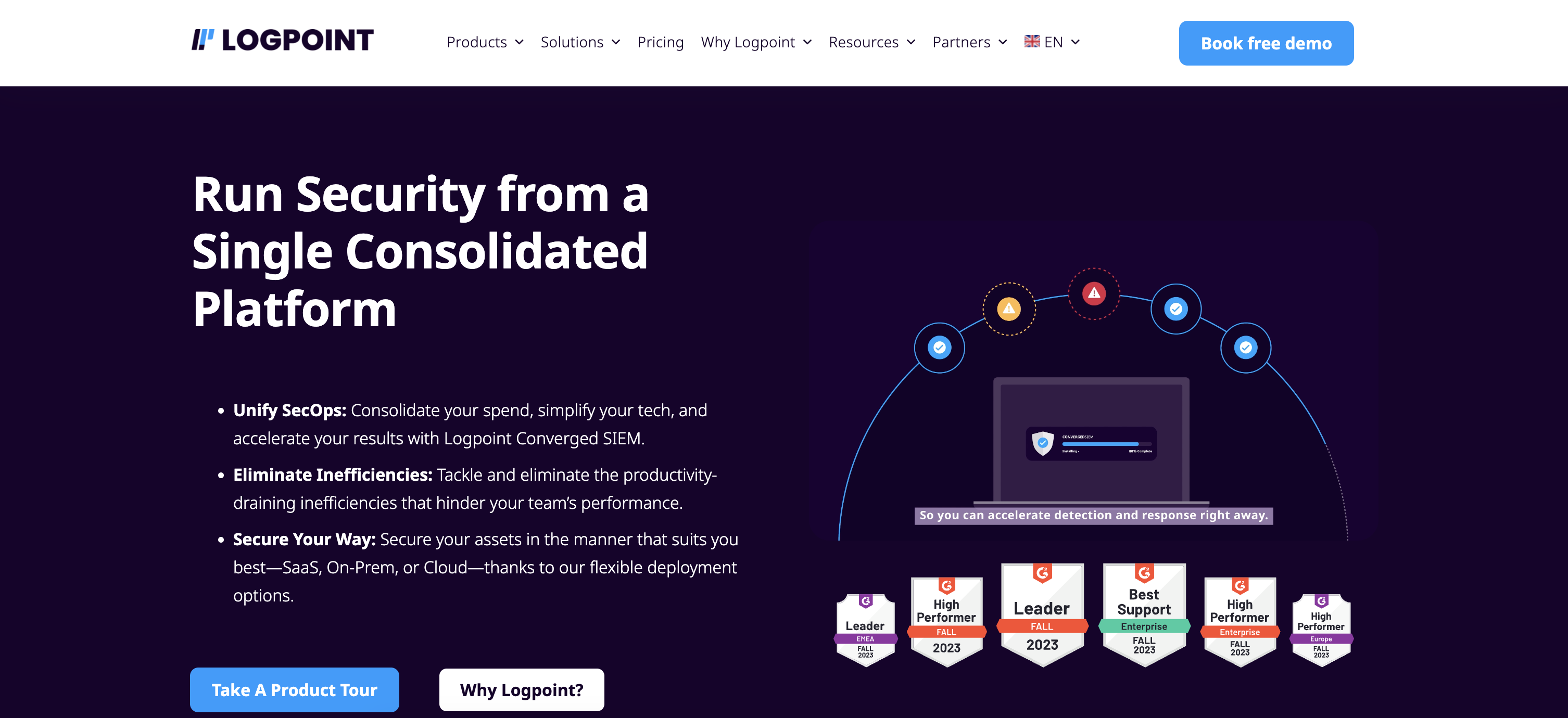 Logpoint Landing page