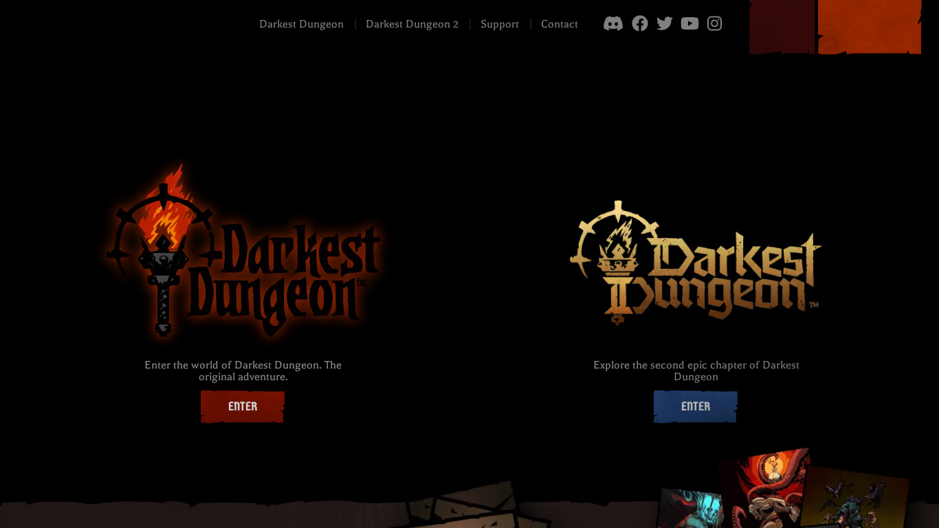 Darkest Dungeon Landing page