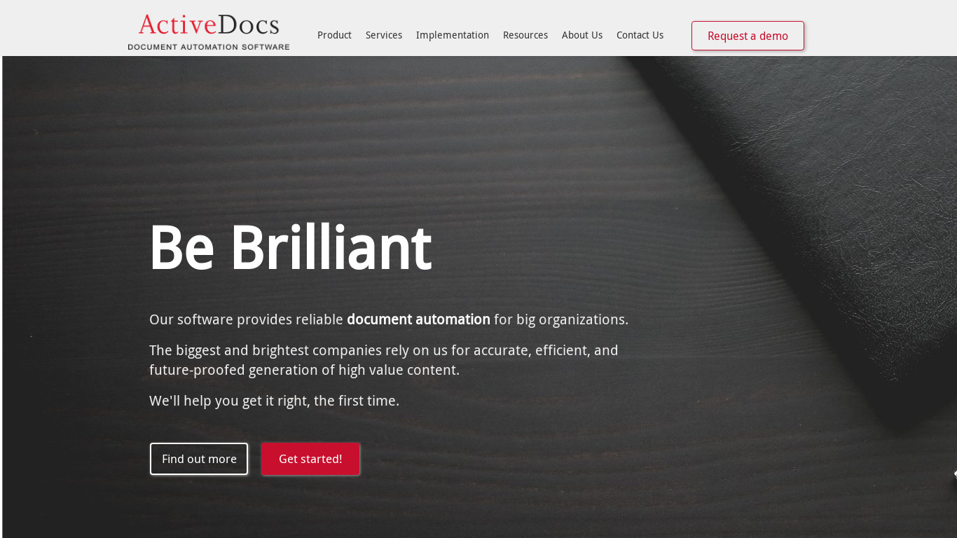 ActiveDocs Opus Landing page