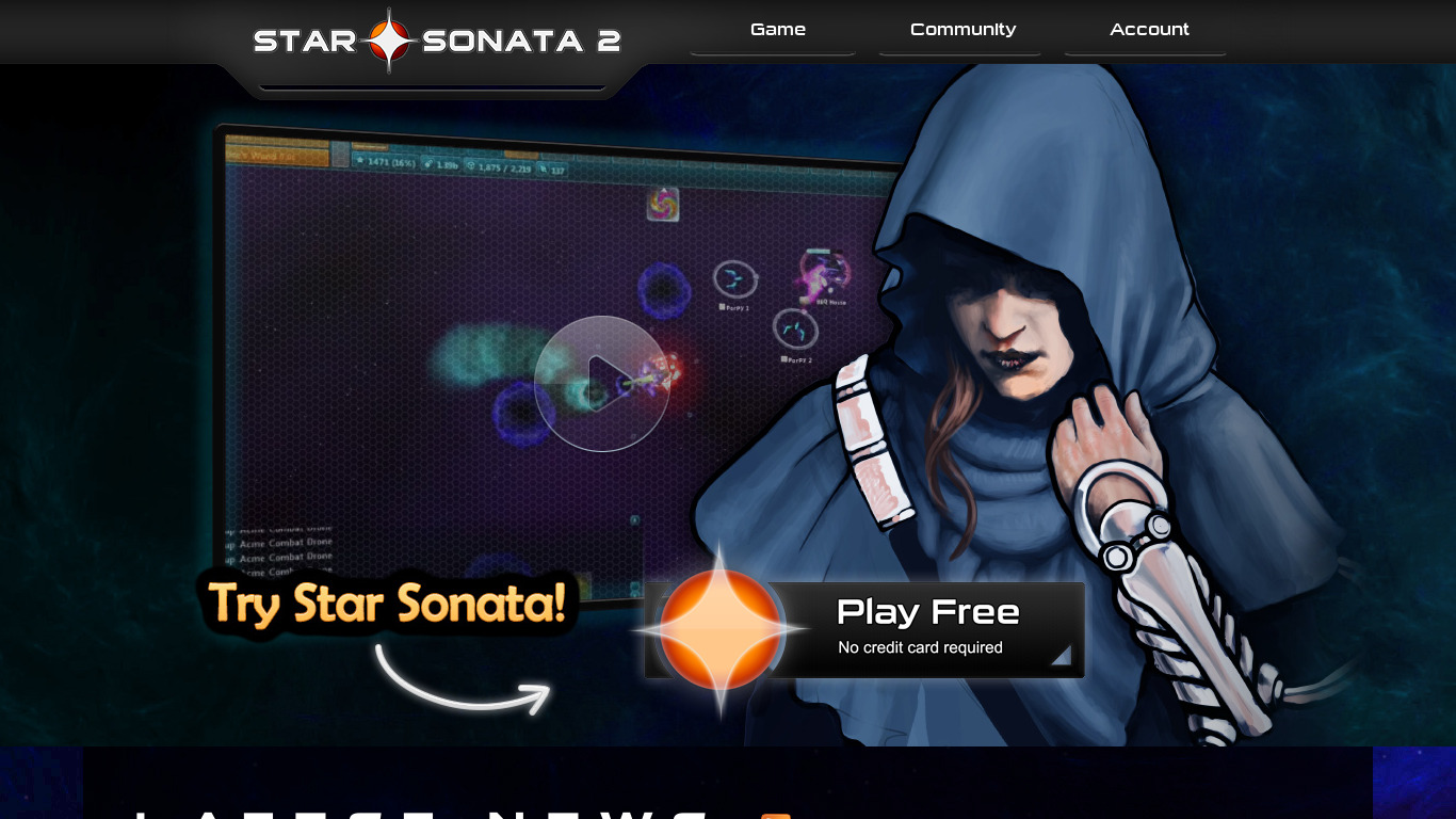 Star Sonata Landing page