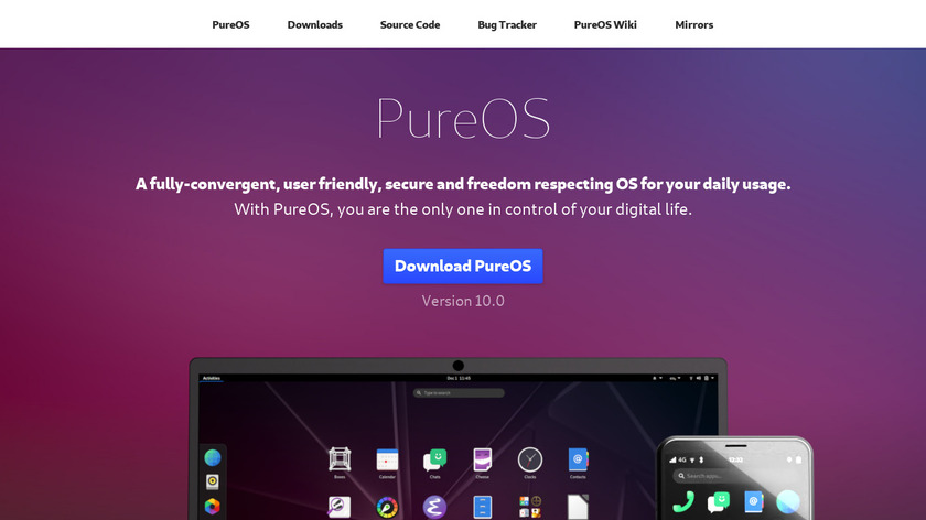 PureOS Landing Page