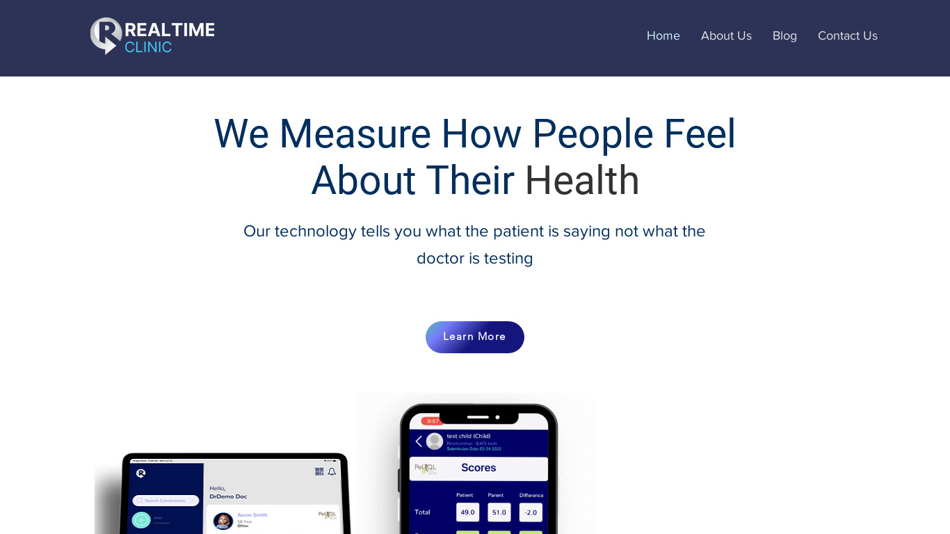 RealTime Clinic Landing page