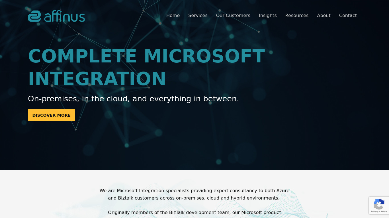Affinus Landing page