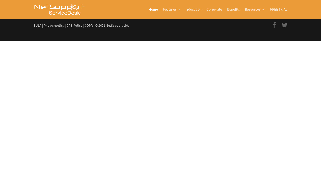 NetSupport ServiceDesk Landing page