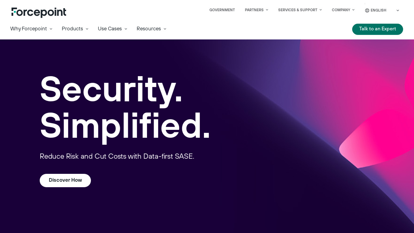 Forcepoint Landing page