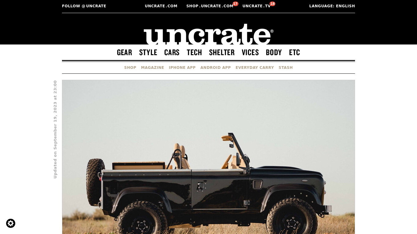 Uncrate Landing page