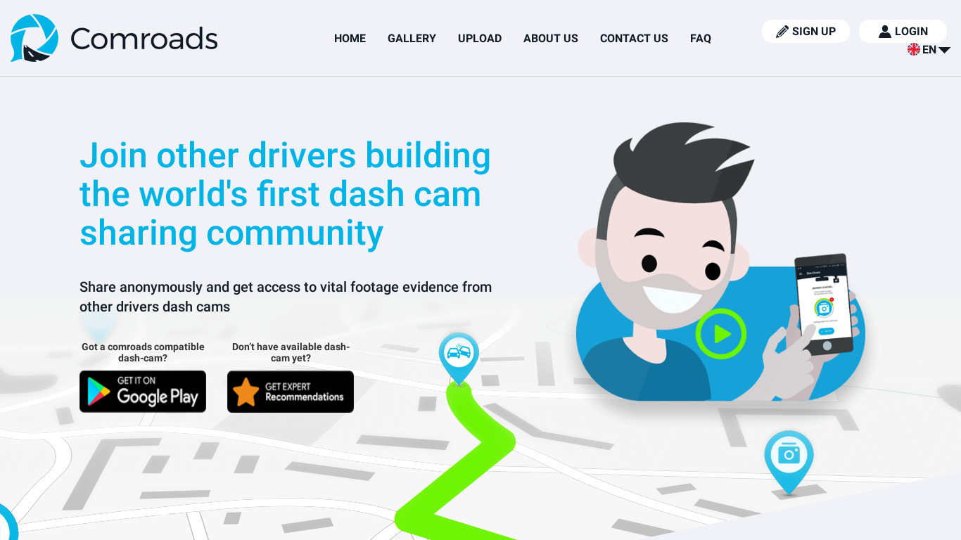 Comroads Landing page