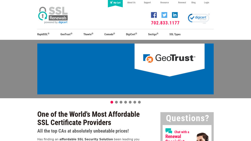 SSLRenewals Landing Page