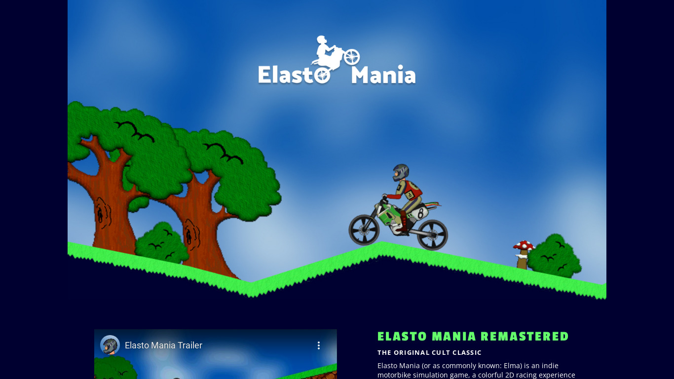 Elasto Mania Landing page