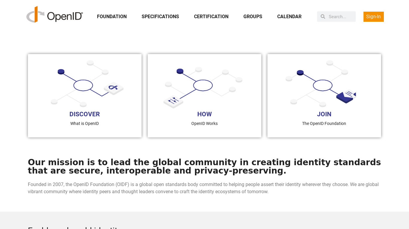 OpenID Landing page