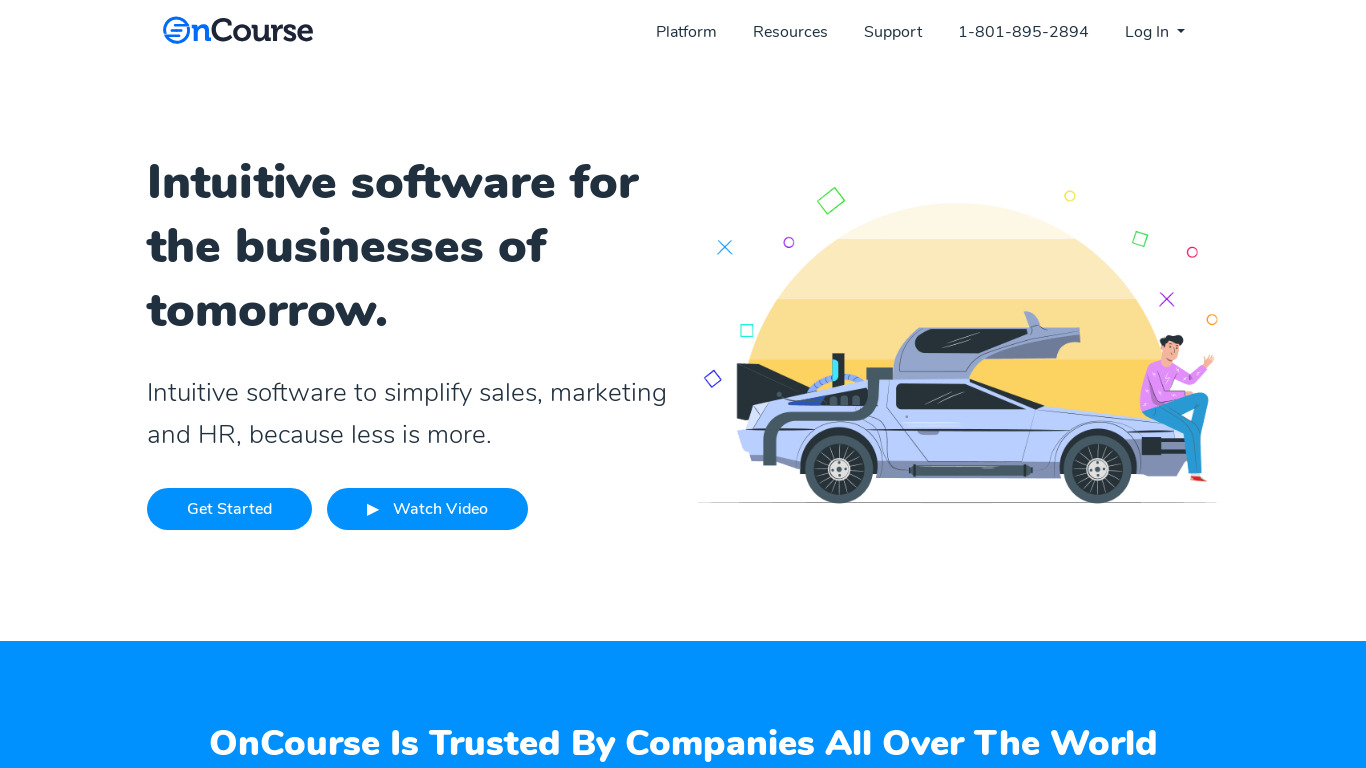 OnCourse Landing page