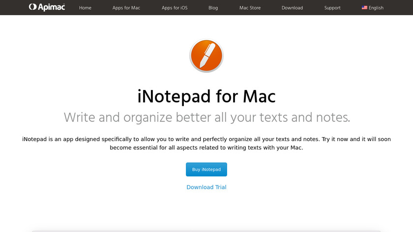 iNotepad Landing Page