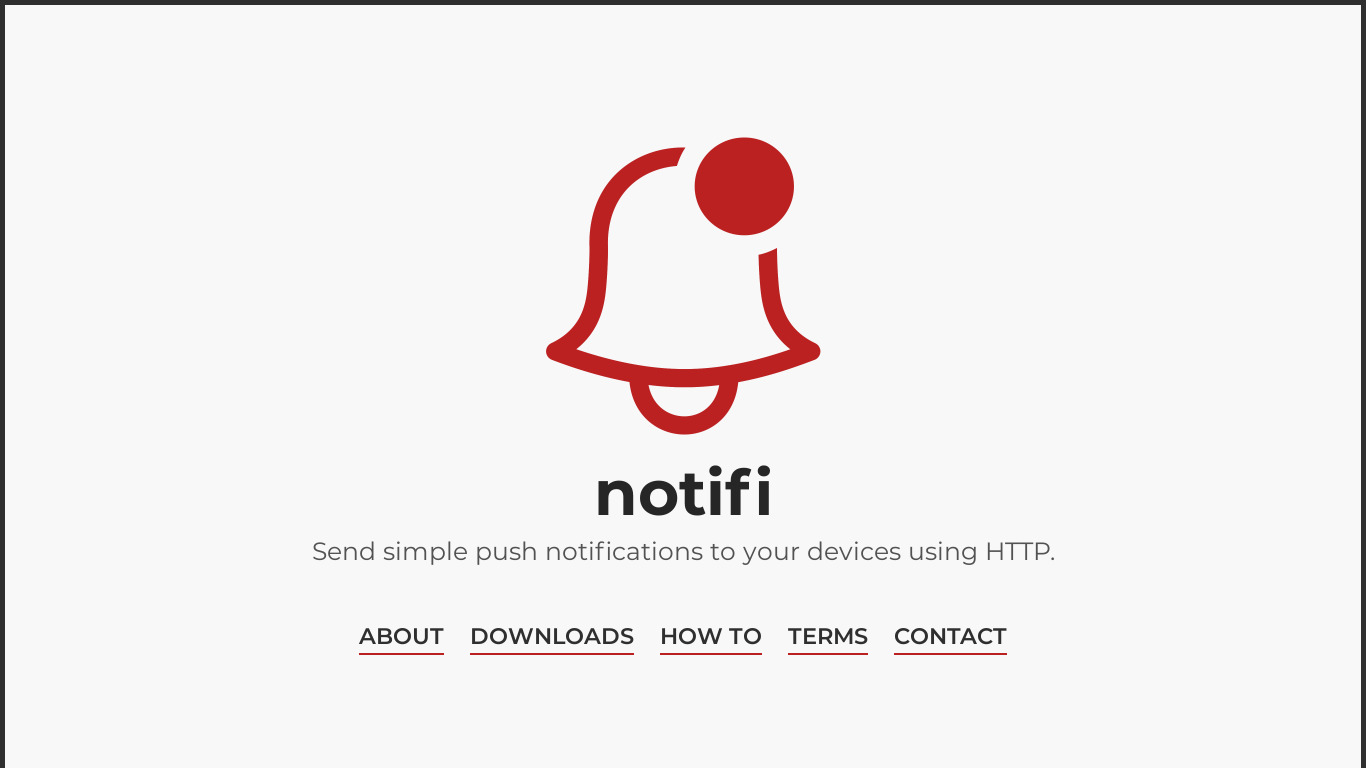 notifi Landing page