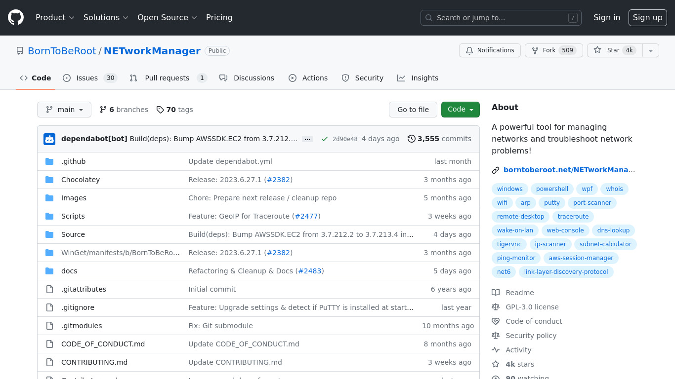 NETworkManager by BornToBeRoot Landing page