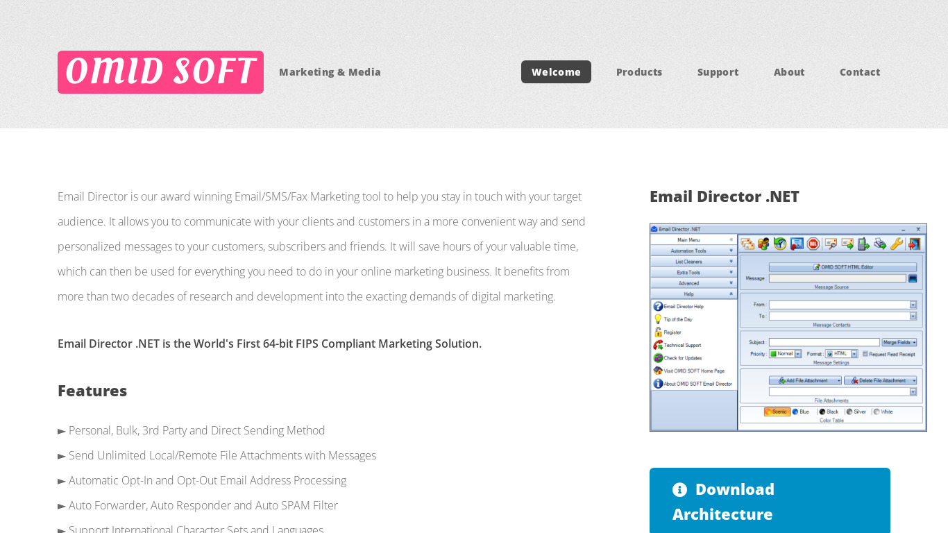 Email Director .NET Landing page