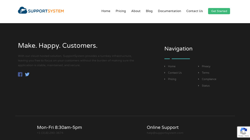 SupportSystem Landing Page
