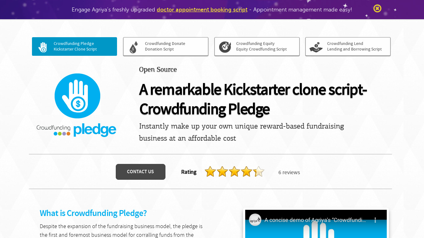 Crowdfunding Pledge Landing page