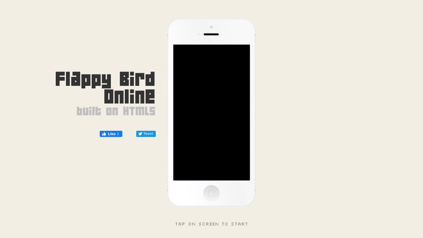 Flappy Bird Online Landing page