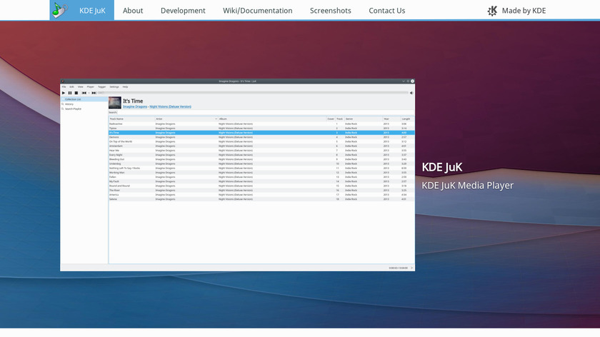 KDE JuK Media Player Landing Page