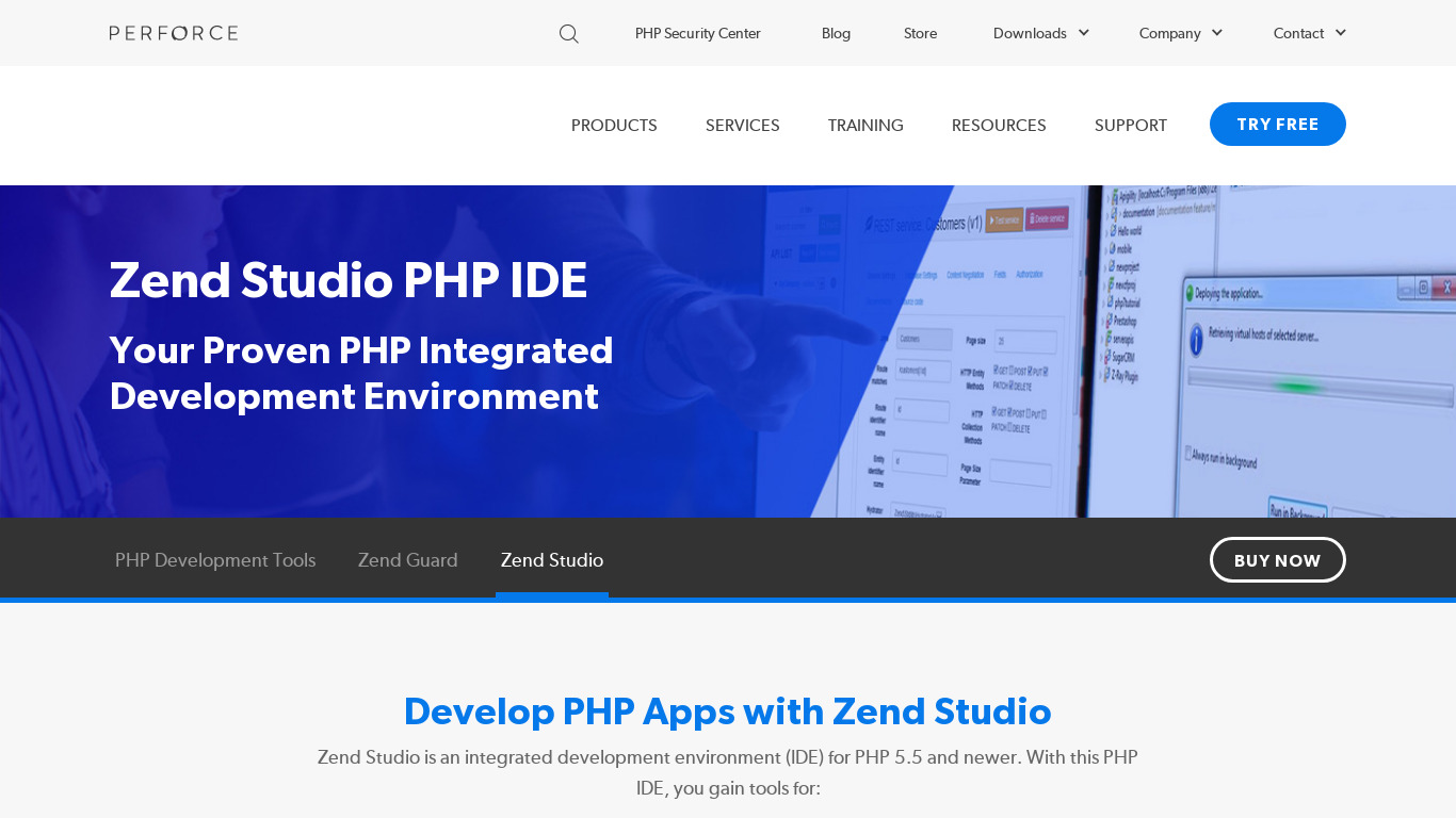 Zend Studio Landing page