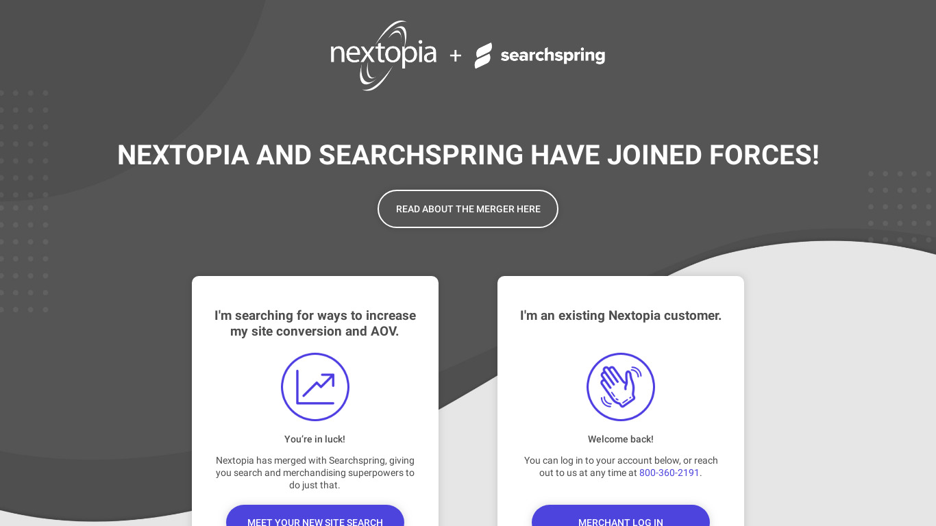 Nextopia Landing page