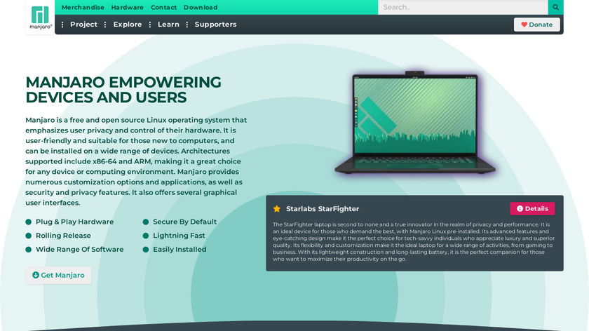 Manjaro Landing Page