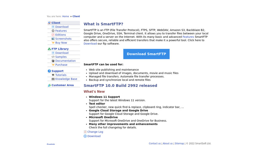 SmartFTP Landing Page
