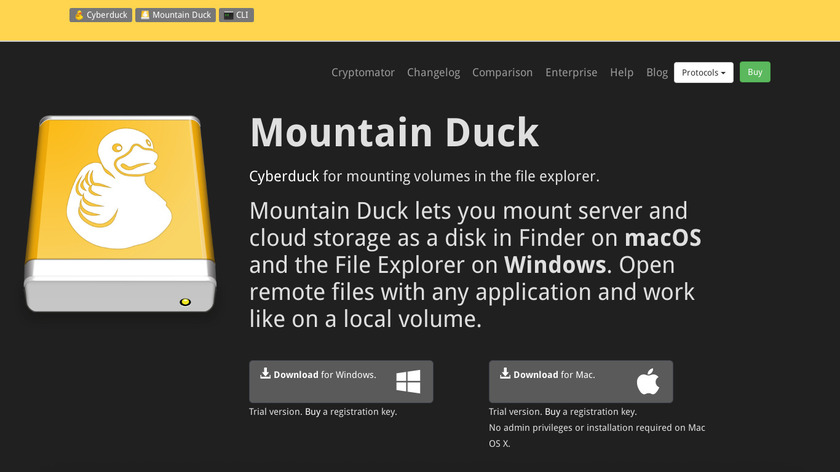 Mountain Duck Landing Page