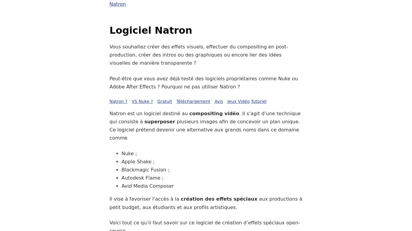 Natron Landing page