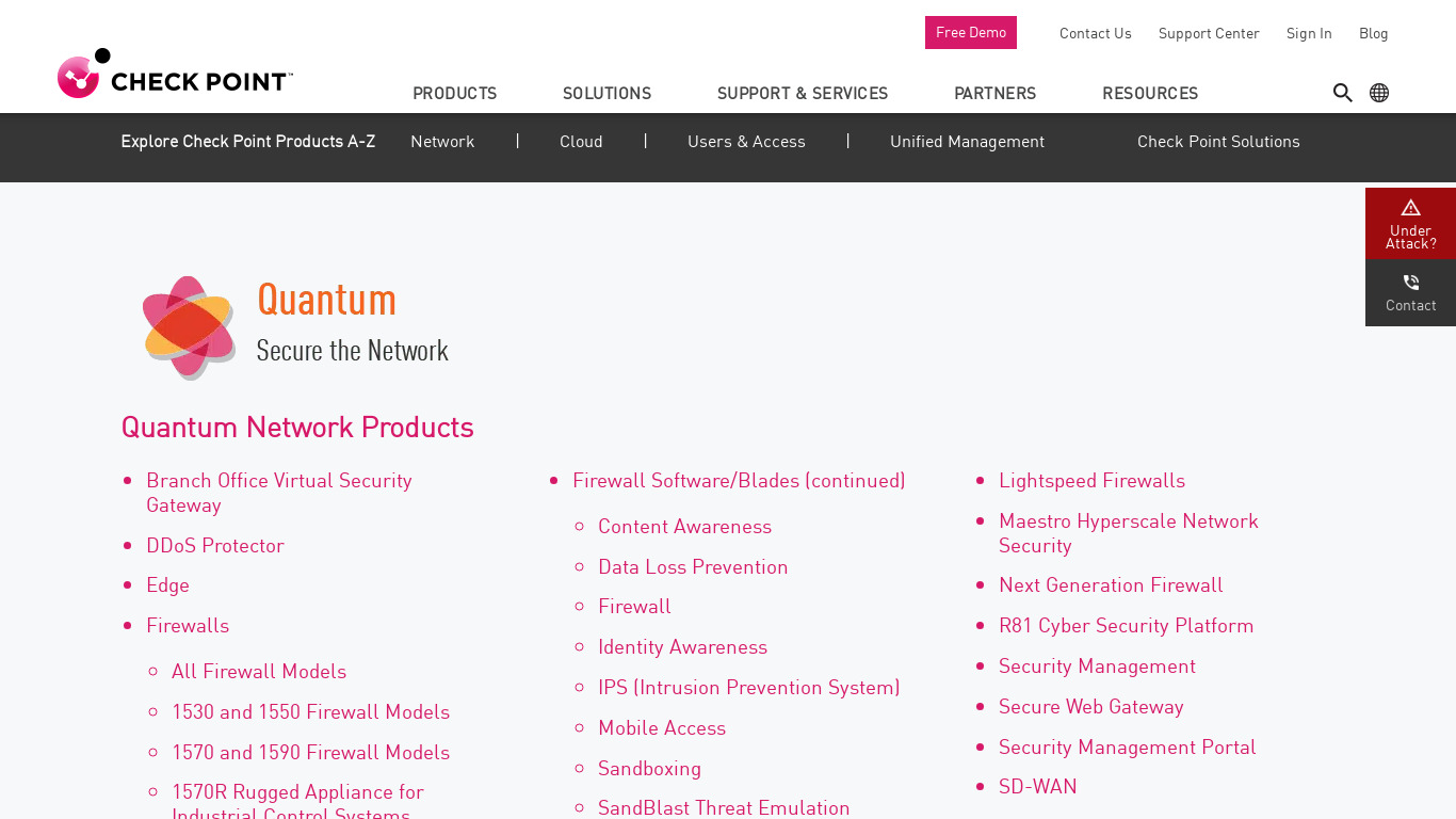 Check Point Endpoint Security Landing page