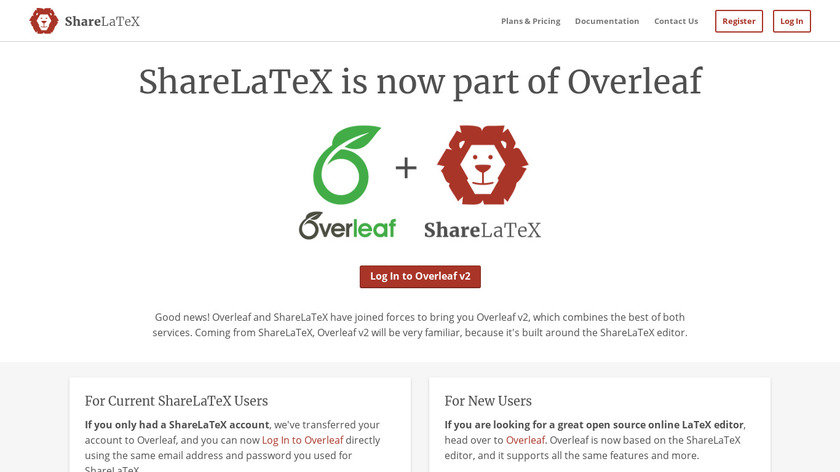 ShareLaTeX Landing Page