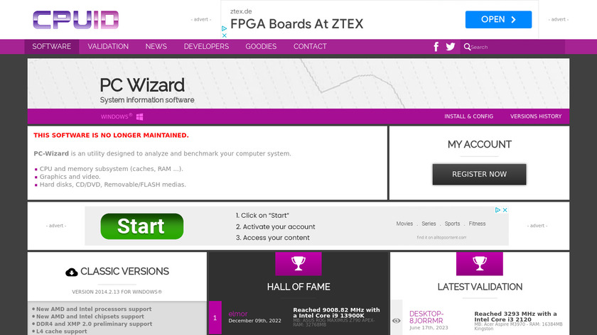 PC Wizard Landing Page