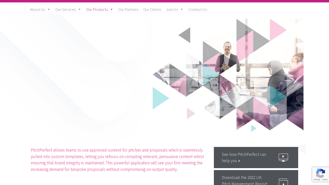 PitchPerfect Landing page