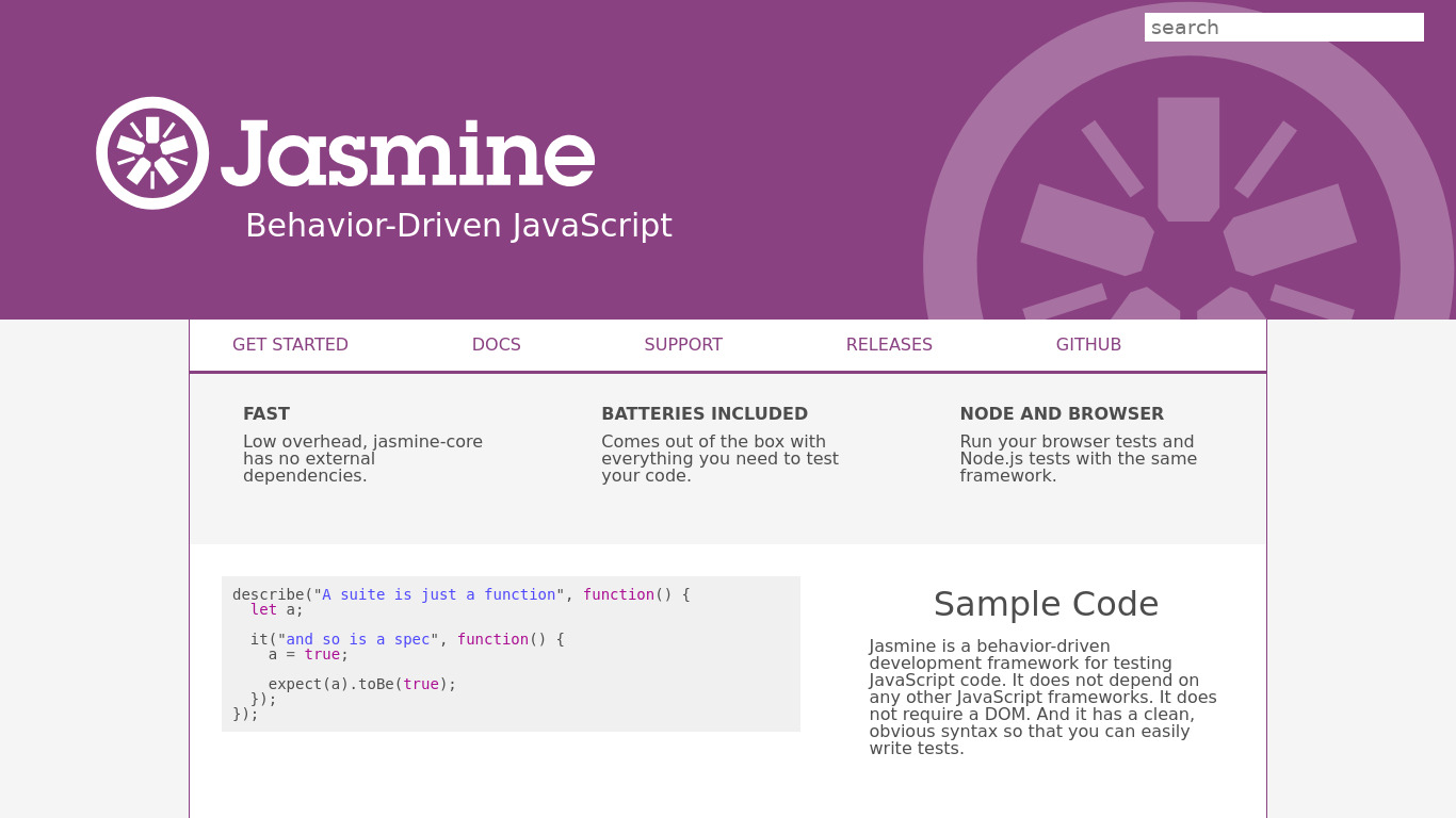Jasmine Landing page