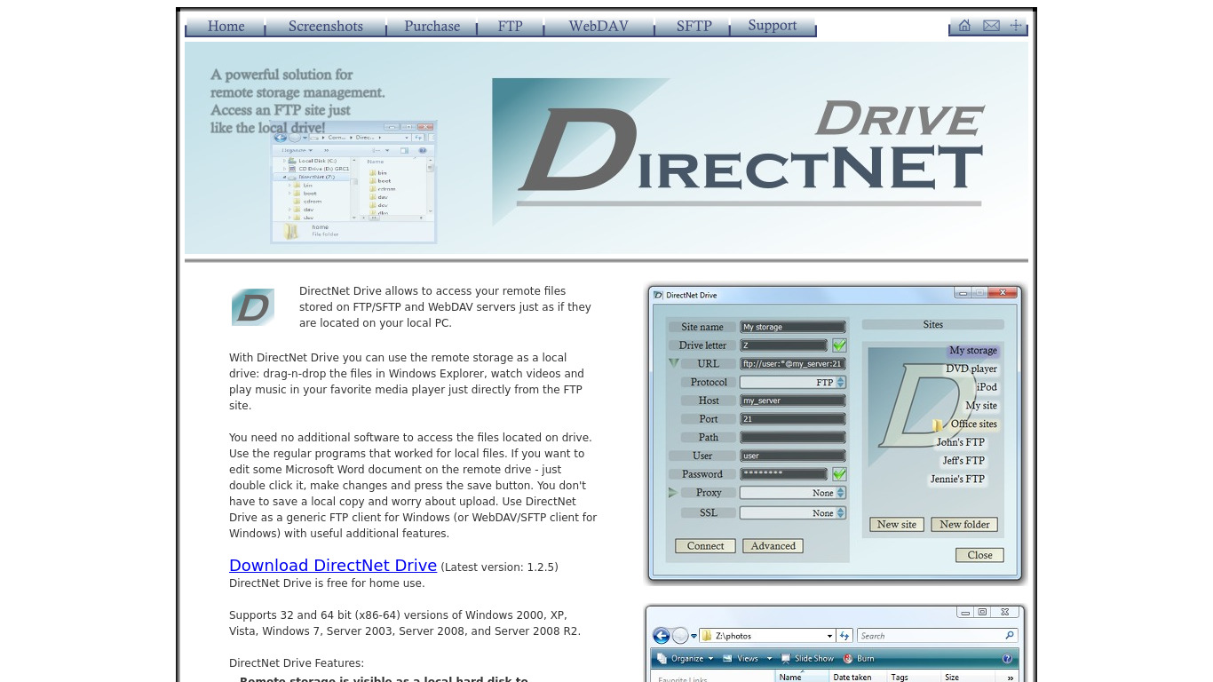 DirectNet Drive Landing page