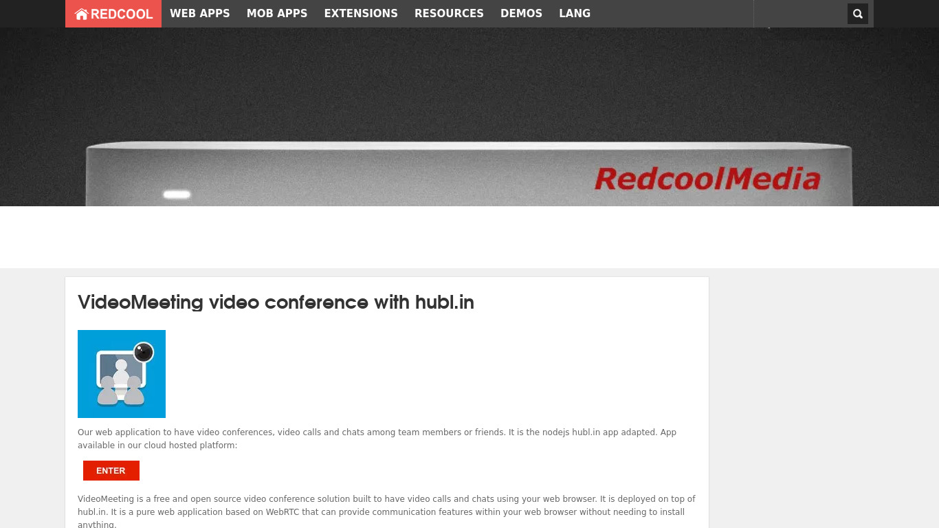 redcoolmedia.net VideoMeeting Landing page