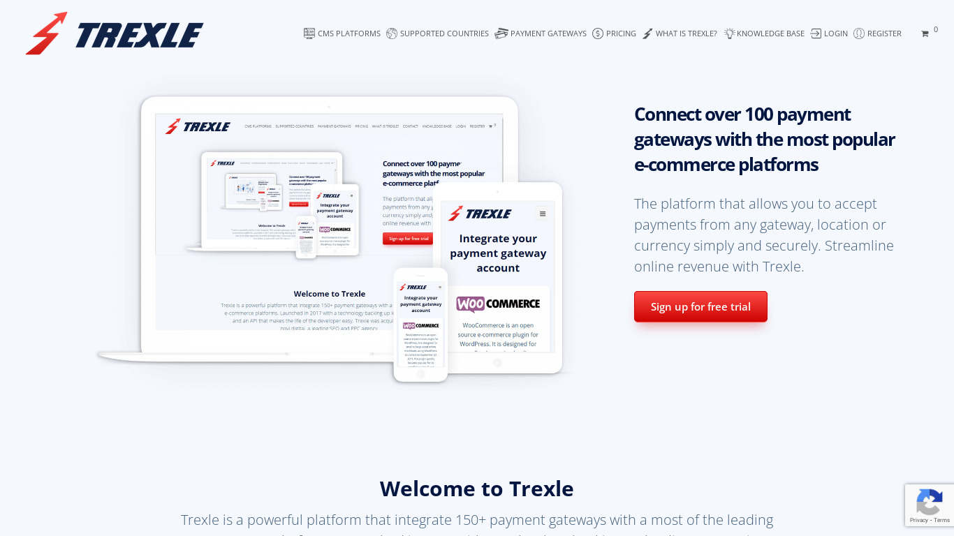 Trexle Landing page