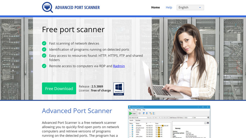 Advanced Port Scanner Landing Page
