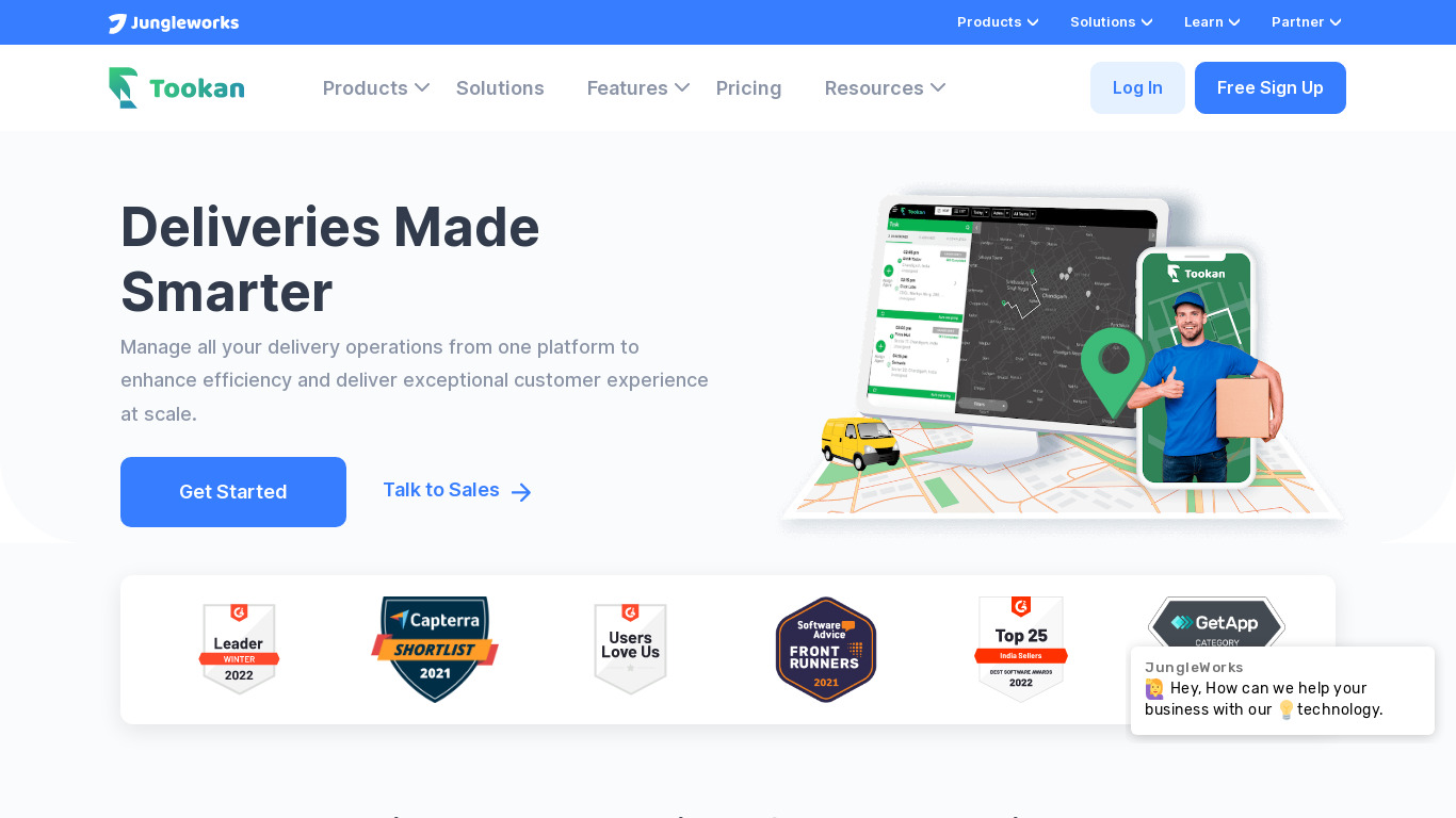 Tookan Landing page