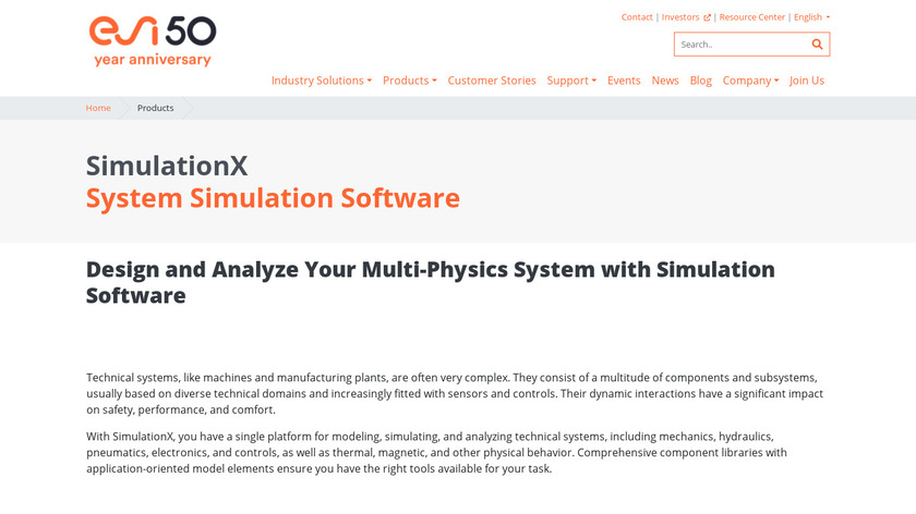 SimulationX Landing Page