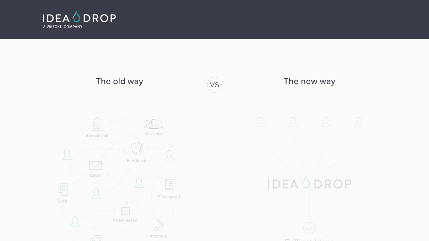 Idea Drop Landing page