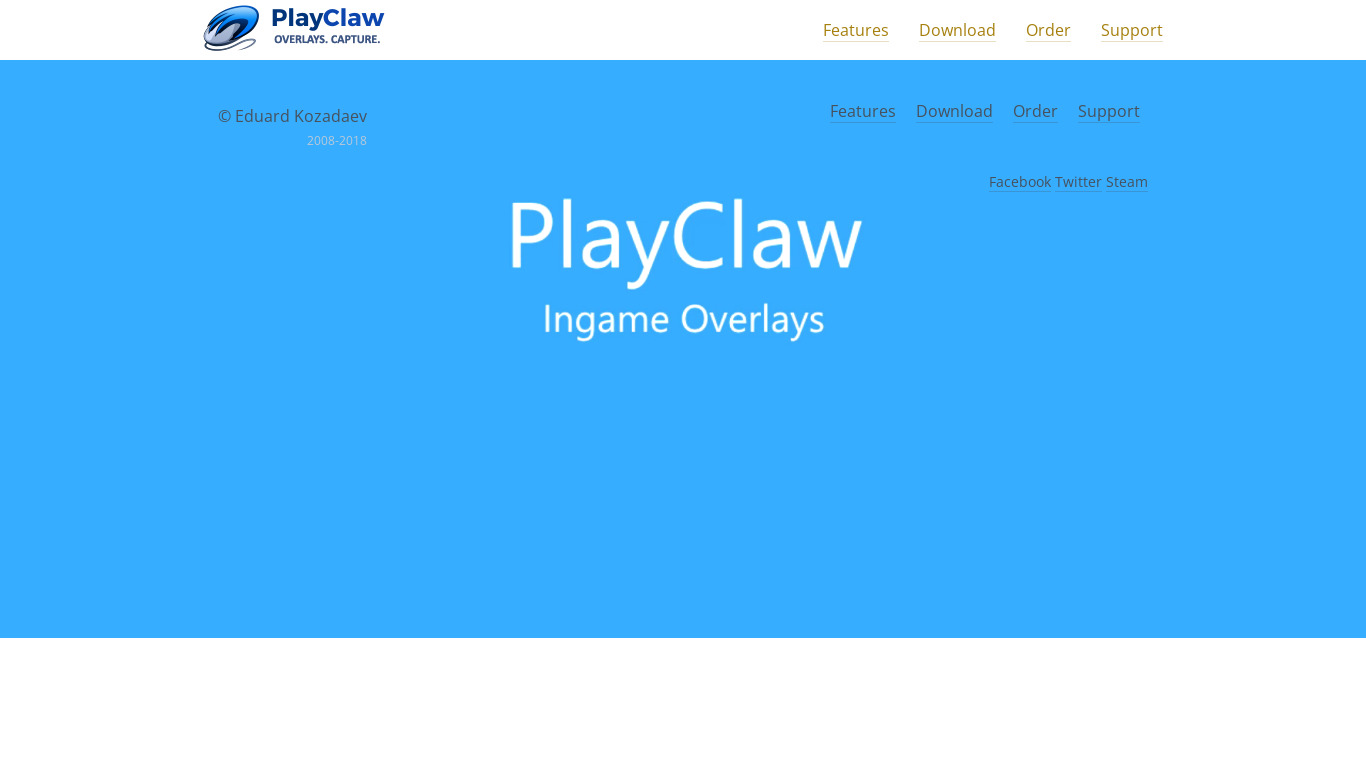 PlayClaw Landing page