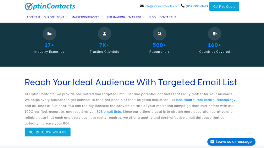 Optin Contacts Landing Page